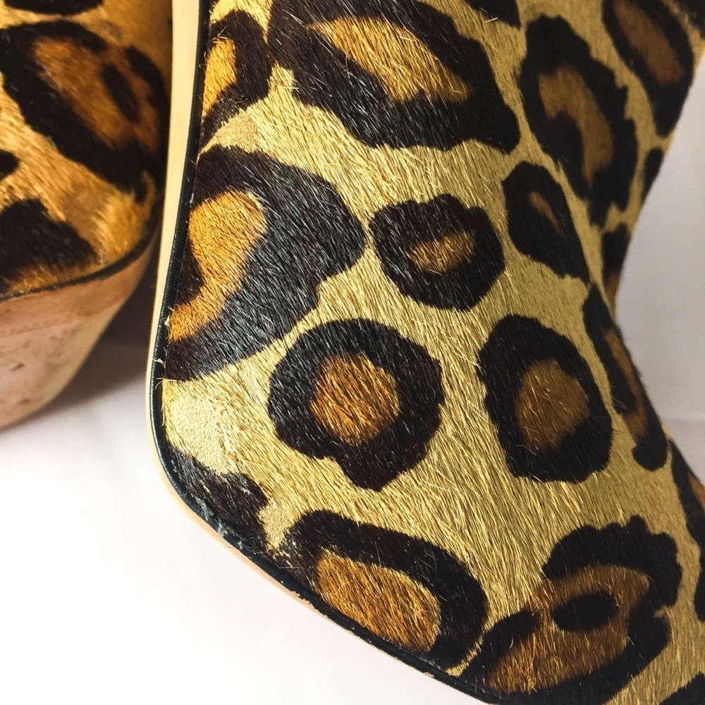 Sam Edelman Leopard Print Ankle Booties | Haircalf Leather | Size 8.5 - Picture 8 of 9